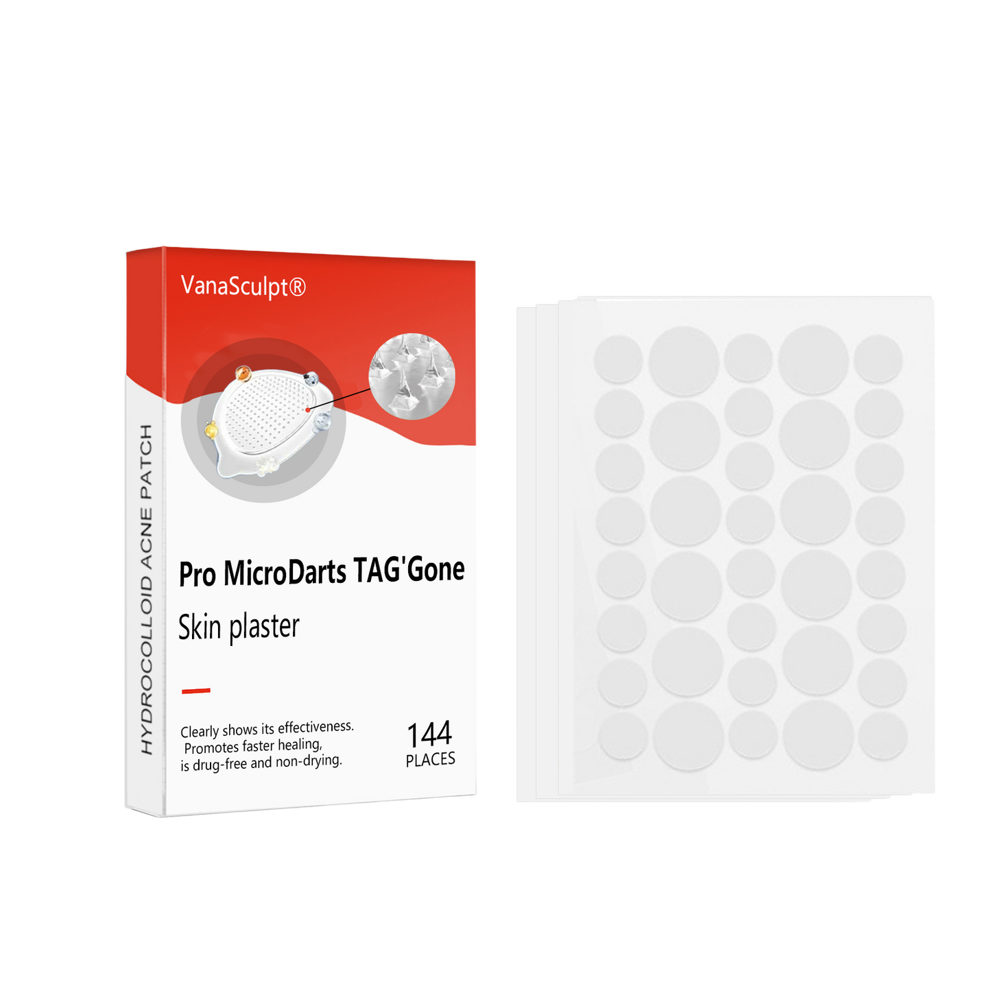 VanaSculpt® Pro MicroDarts TAG'Gone skin plaster for the removal of skin tags