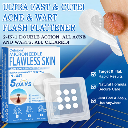 🎁2-in-1 Microneedle & Hydrocolloid Patch | Raised Moles,Acne, Flat Warts & Skin Tags Remover | Improves Wrinkles, Scars & Blemishes🎁