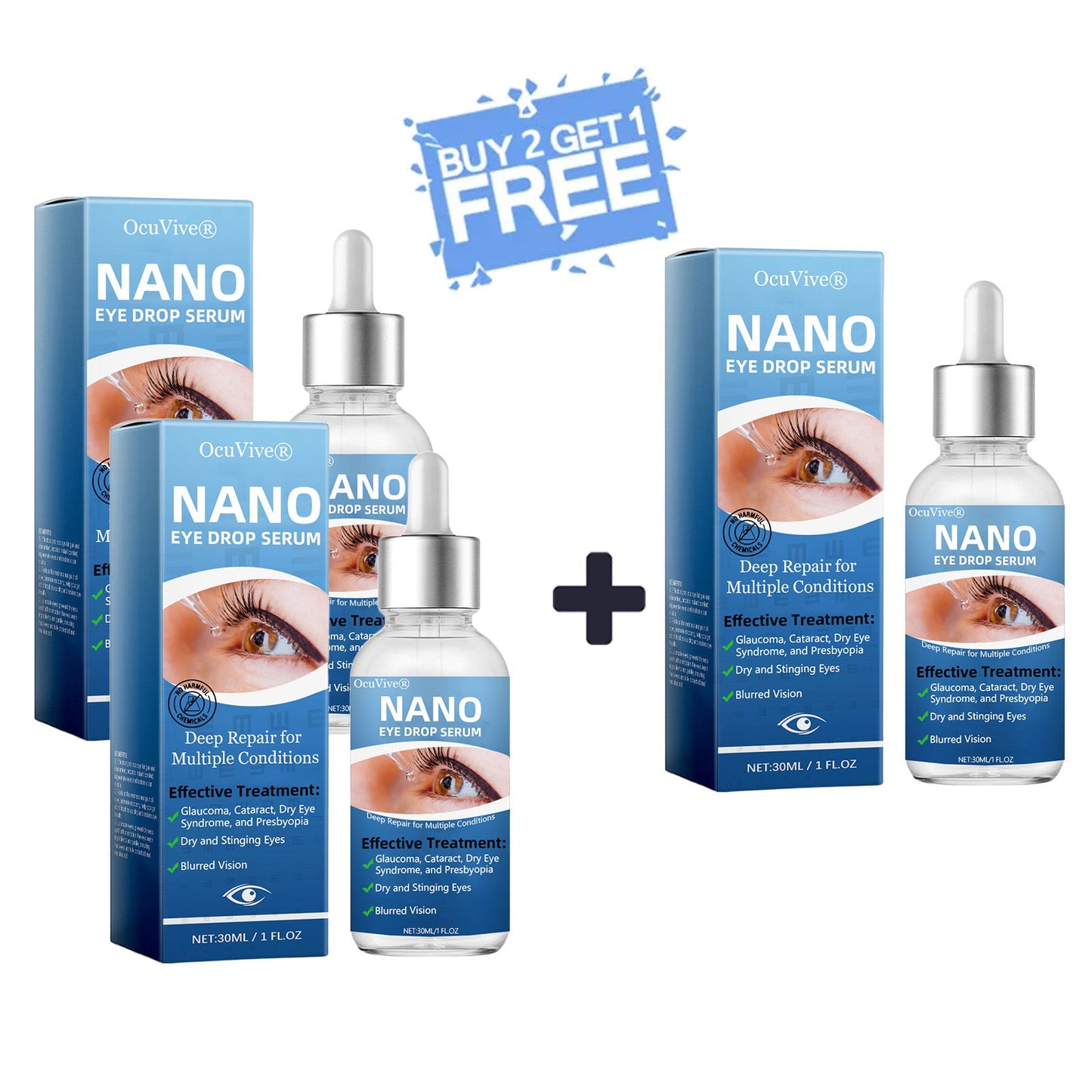 OcuVive® Nano Eye Drops Serum 👩‍⚕️ Ophthal mologists Recommended (Suitable for presbyopia, dry eye syndrome, glaucoma, cataracts and diabetic retinopathy) 🍀