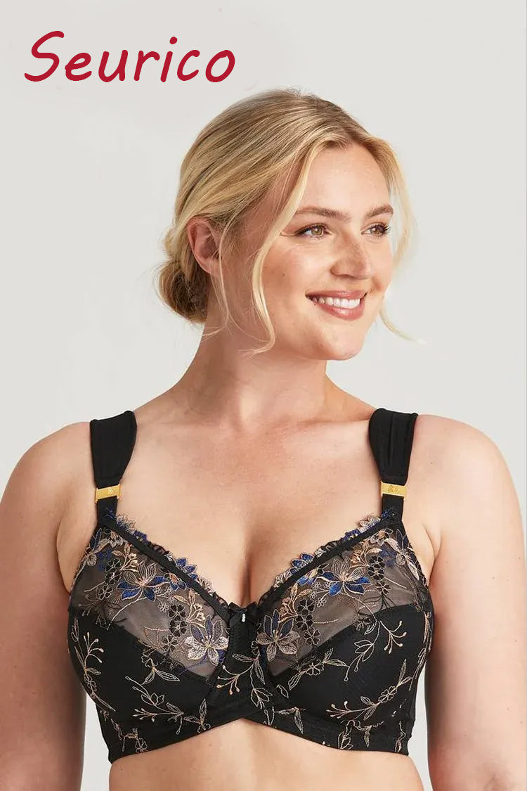 Seurico - (3 pieces)🥇Double-layer bra with romantic embroidery