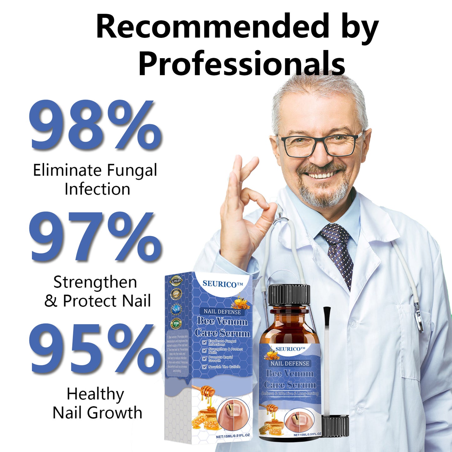 SEURICO™ Bee Venom Deep Repair Nail Essence 🐝✨ | Powerful Antifungal & Nail Strengthening Solution 💪🌱