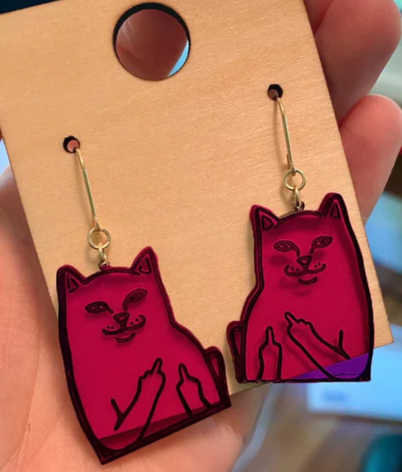 🤣Paw-some Middle Finger Cat Ring 🐾🖤