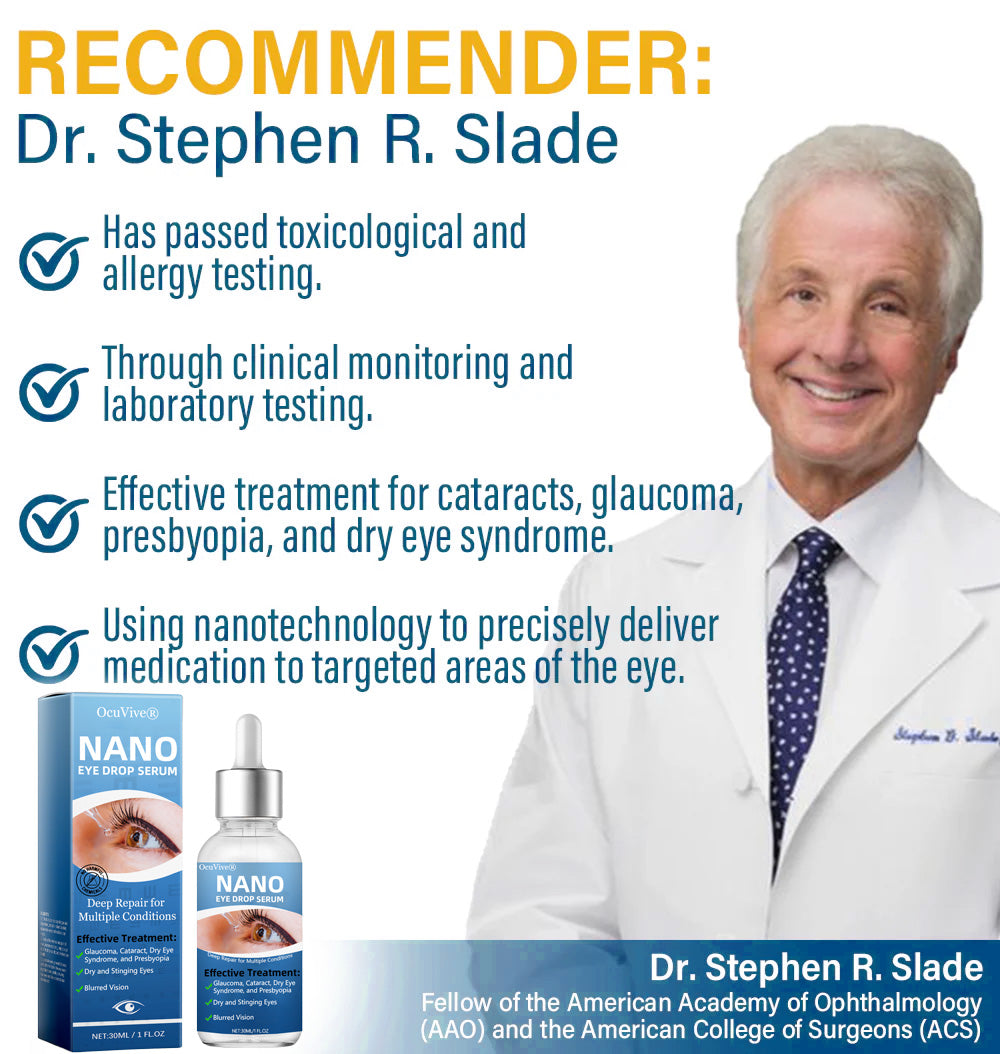 OcuVive® Nano Eye Drops Serum 👩‍⚕️ Ophthal mologists Recommended (Suitable for presbyopia, dry eye syndrome, glaucoma, cataracts and diabetic retinopathy)