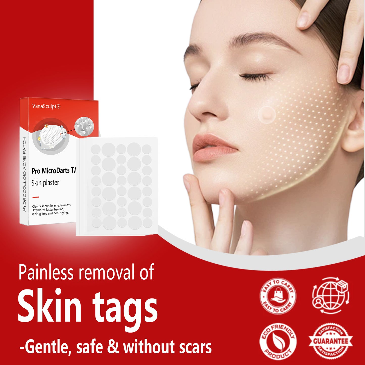 VanaSculpt® Pro MicroDarts TAG'Gone skin plaster for the removal of skin tags