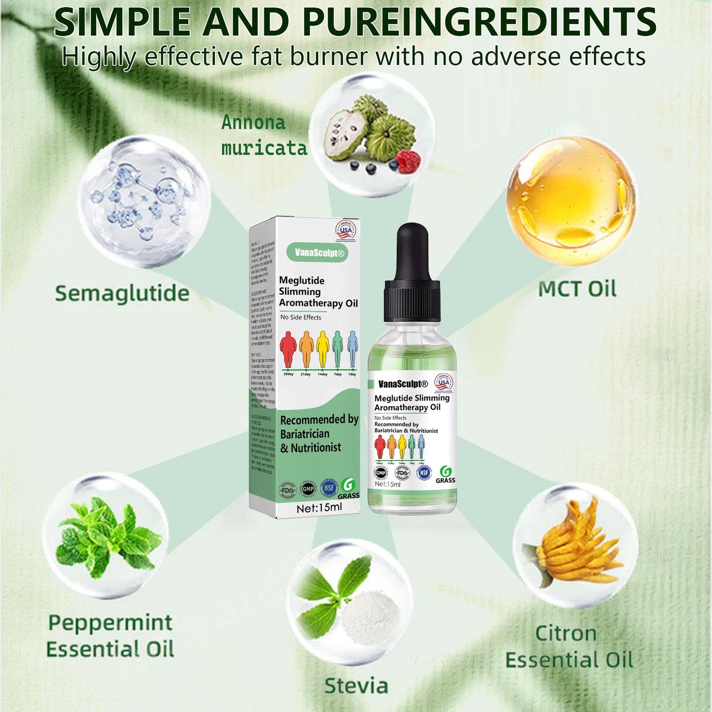 VanaSculpt® Meglutide Slimming Aromatherapy Oil - Made & Shipped From the USA👩‍⚕️