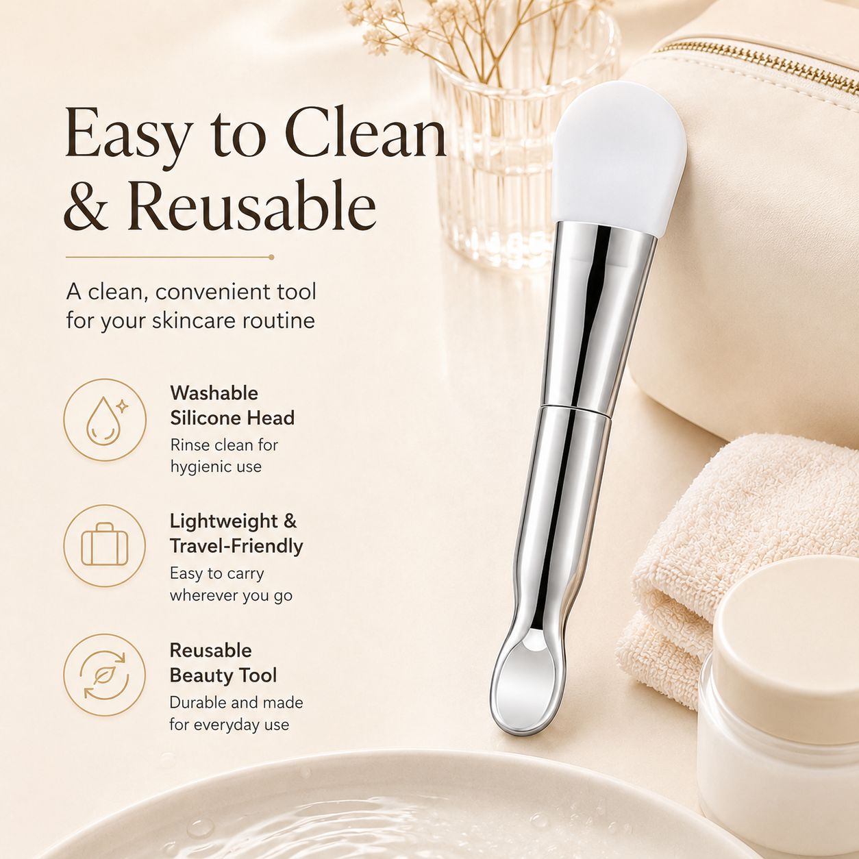 Dobshow® Premium 2-in-1 Silicone Face Mask Brush & Scoop