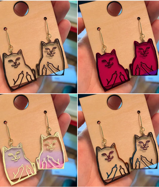 🤣Paw-some Middle Finger Cat Ring 🐾🖤