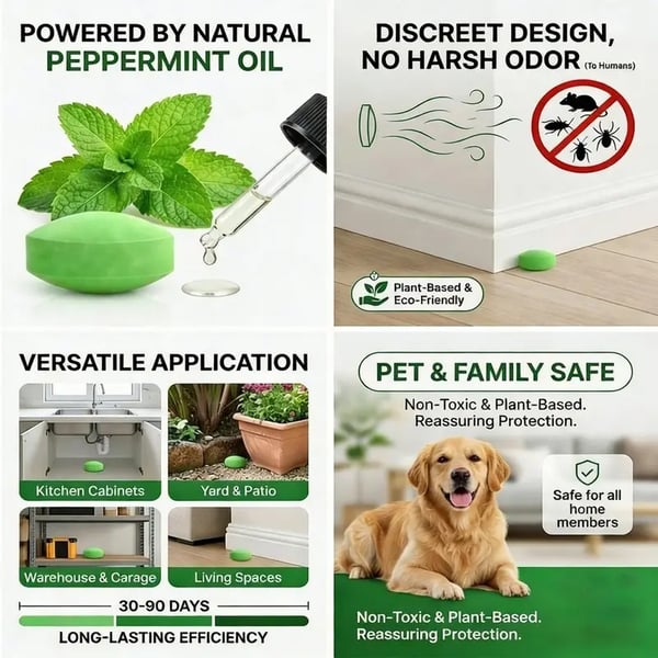 Natural Peppermint Pest Repellent Balls (12-Pack) - Keep Mice, Rats & Spiders Away Safely!