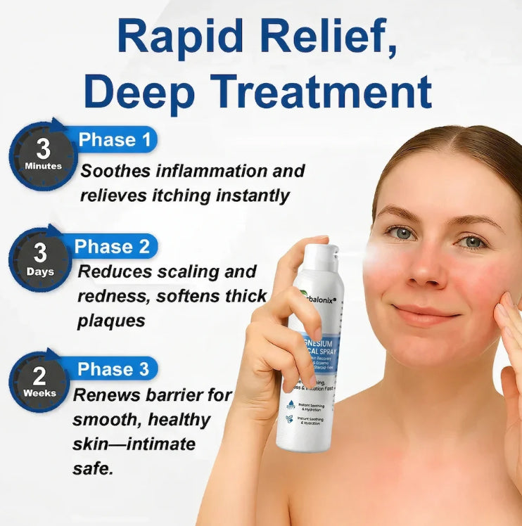 🔥Magnesium Botanical Spray – Advanced Skin Recovery for Psoriasis & Eczema | Rapid Soothing, Steroid-Free