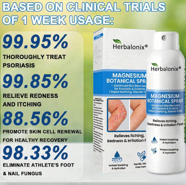 🔥Magnesium Botanical Spray – Advanced Skin Recovery for Psoriasis & Eczema | Rapid Soothing, Steroid-Free