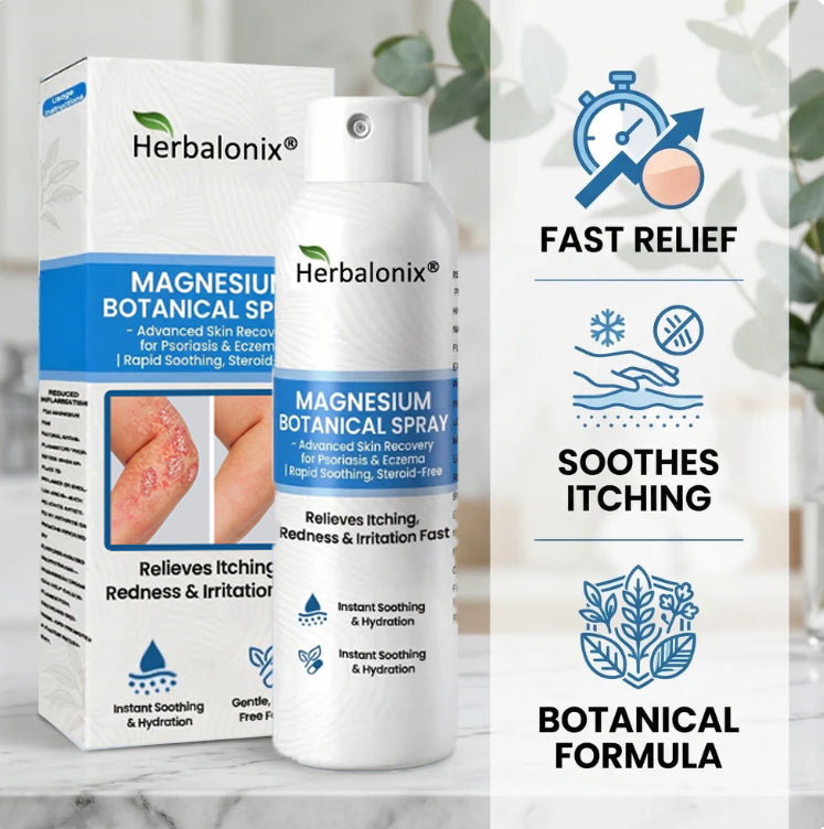 🔥Magnesium Botanical Spray – Advanced Skin Recovery for Psoriasis & Eczema | Rapid Soothing, Steroid-Free