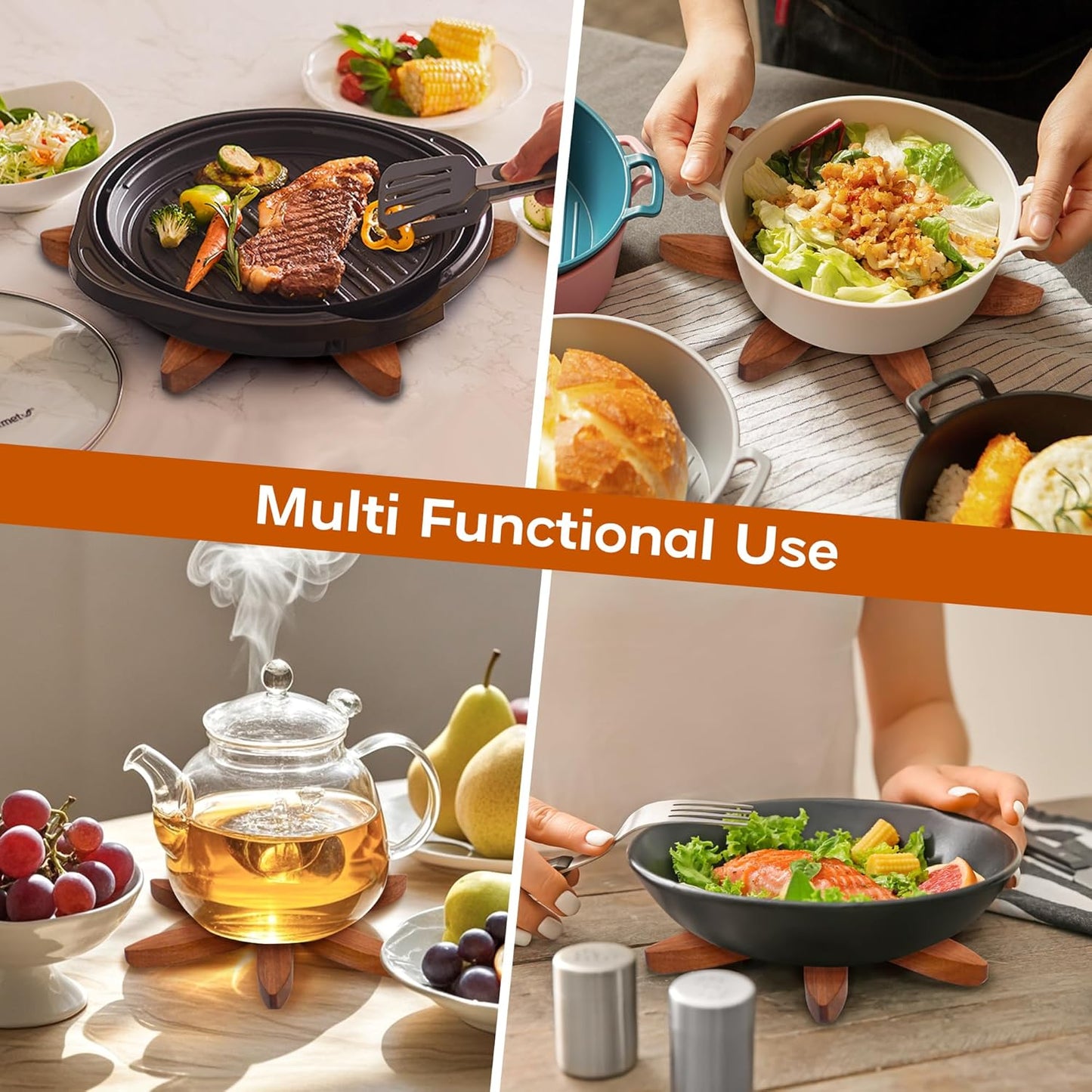 🌿 Elegant Walnut Tree Hot Dish Stand 🌟