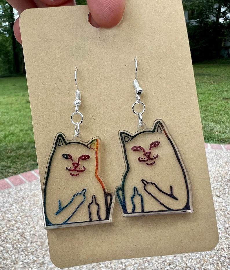 🤣Paw-some Middle Finger Cat Ring 🐾🖤